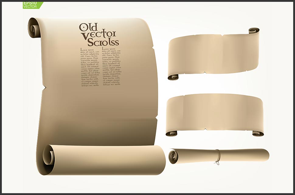 تصاویر وکتور Paper Scrolls Vector
