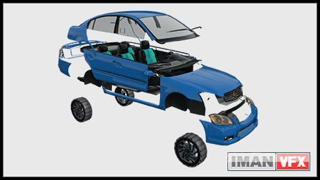 car_element3d_after_effects مدل سه بعدی ماشین نیسان برای پلاگین Element 3d