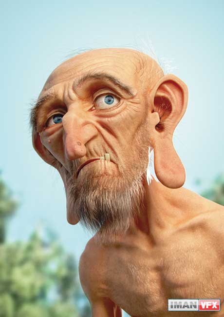 amazing_3d_art_01 هنر شگفت انگیز 3D , مرد کهنسال