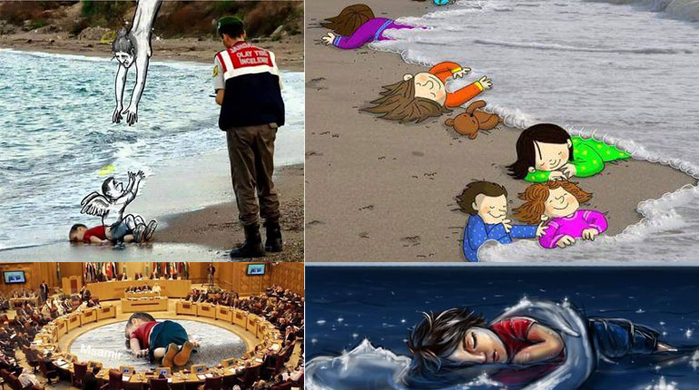 واکنش های هنری به مرگ Aylan Kurdi کودک سوری