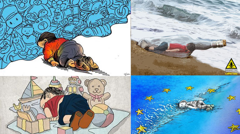 واکنش های هنری به مرگ Aylan Kurdi کودک سوری