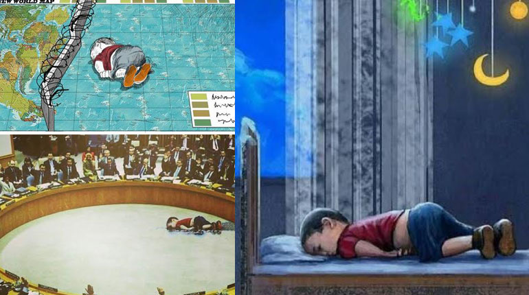 واکنش های هنری به مرگ Aylan Kurdi کودک سوری